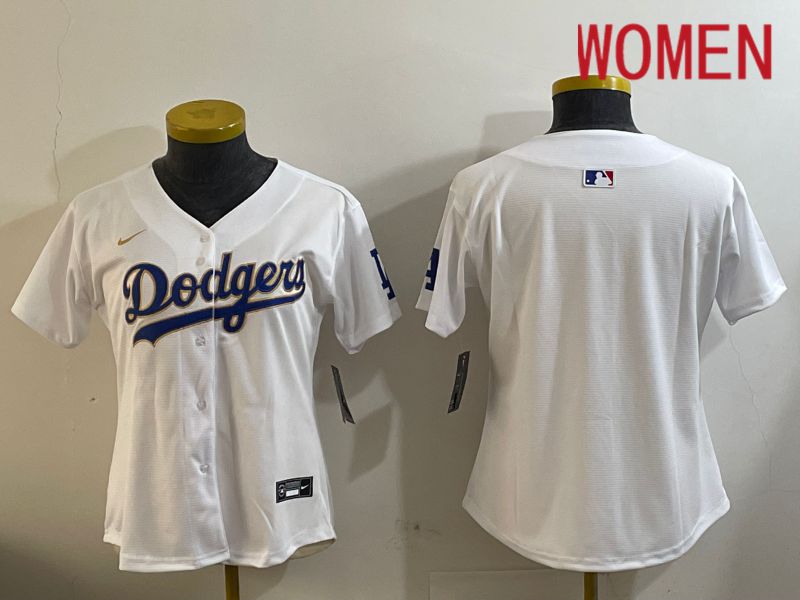 Women Los Angeles Dodgers Blank White Game 2024 Nike MLB Jersey style 12129->nfl t-shirts->Sports Accessory